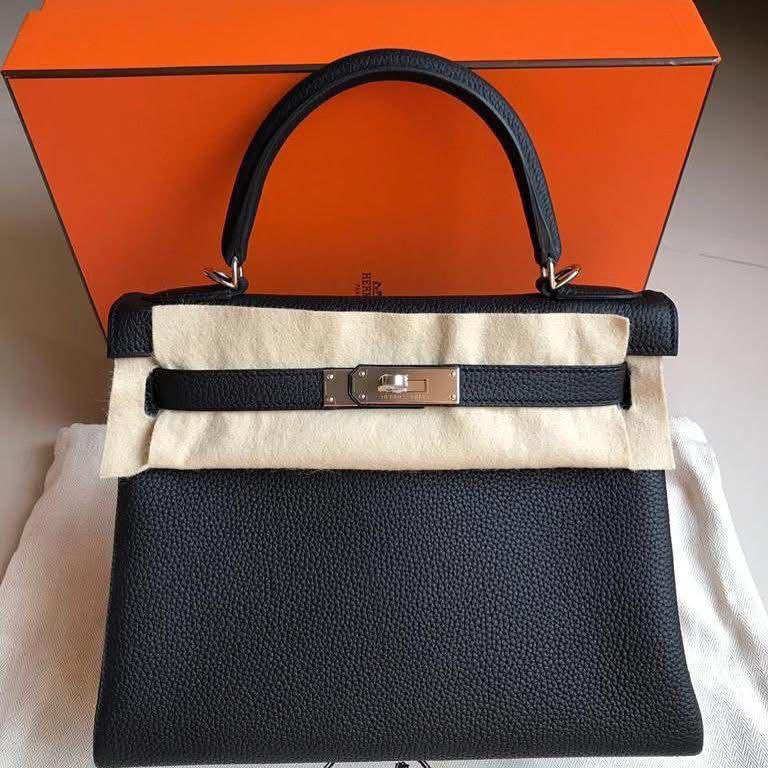 Hermes Kelly 28 Black / Togo / Phw W