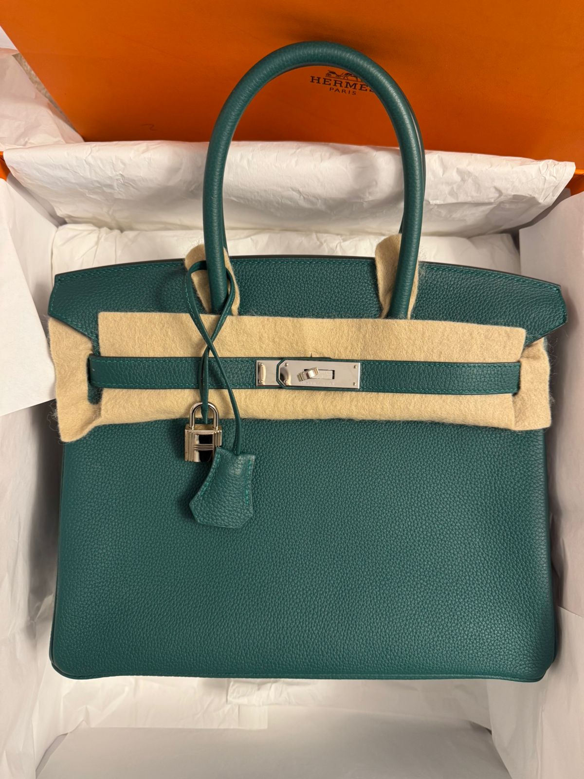 Hermes Birkin 30 malachite / Togo / phw C