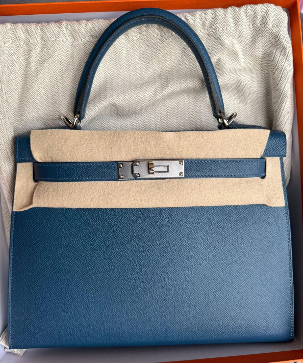 Hermes Kelly 28 Deep Blue / EPSOM / PHW W