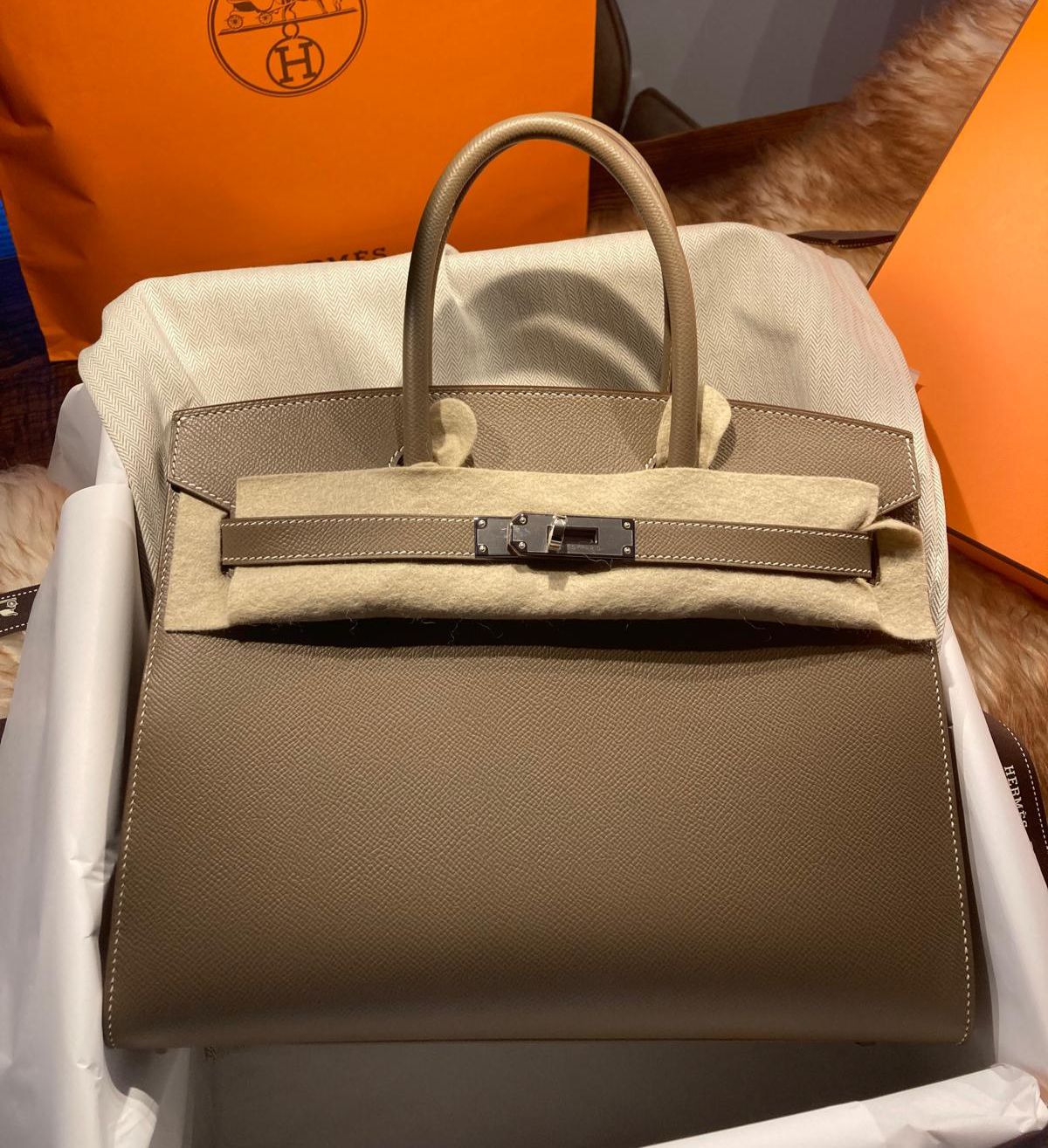Hermes Birkin 30 Etoupe / Epsom / Phw Z