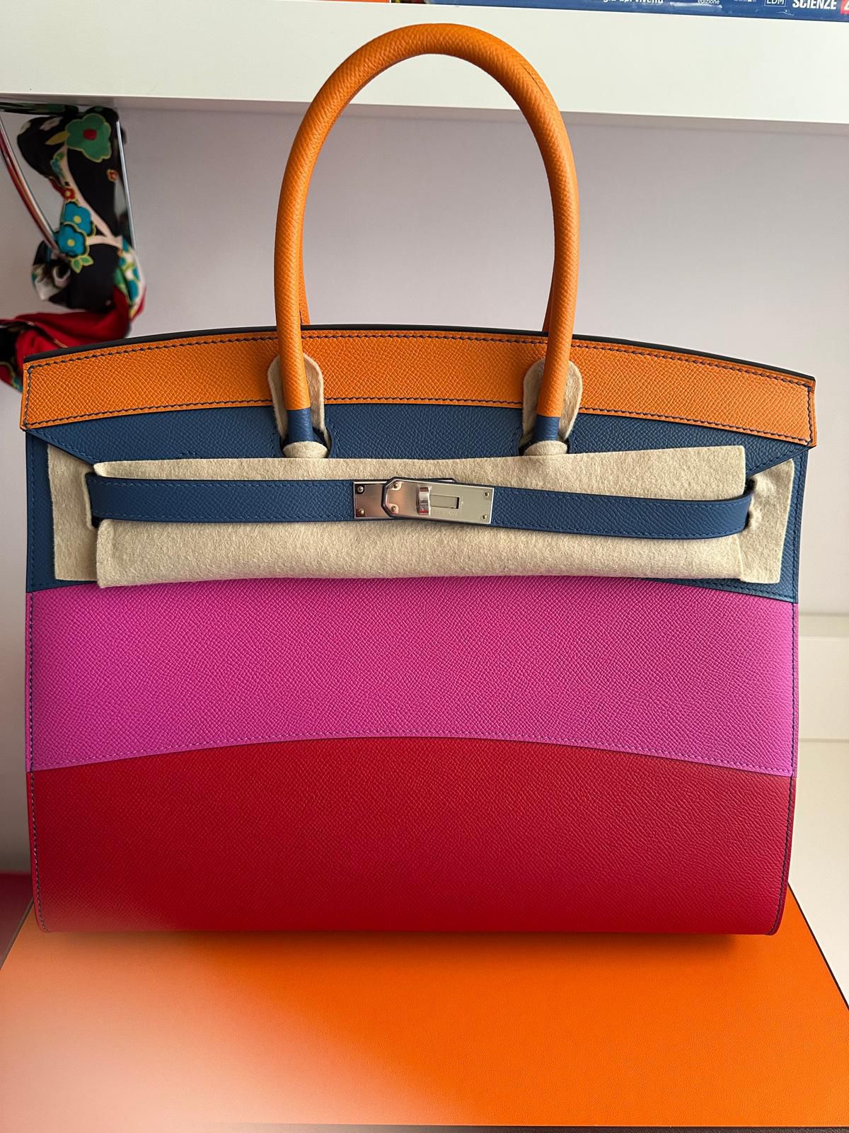 Hermes Birkin 35 sunset rainbow / Epsom / PHW