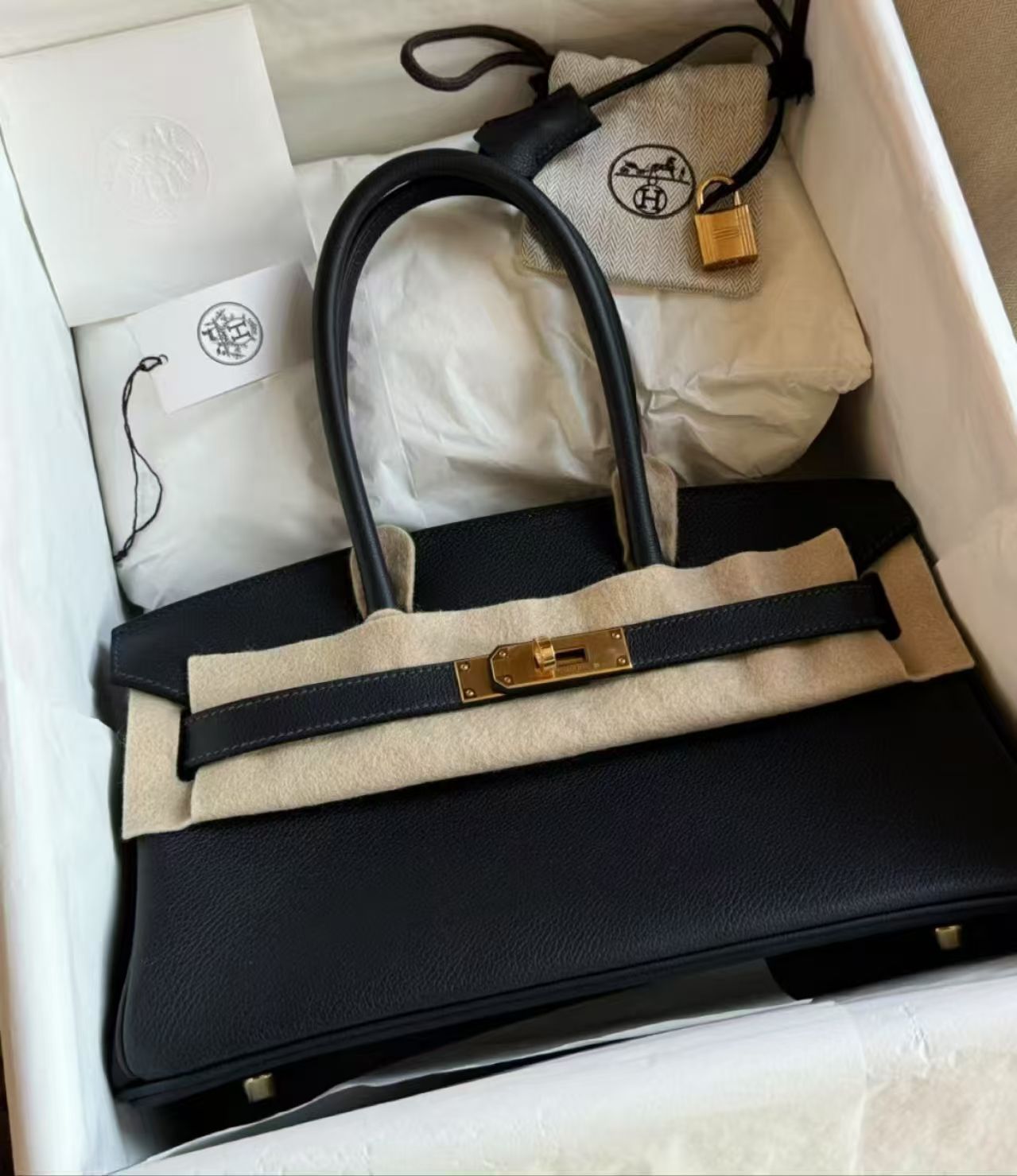 Hermes Birkin shoulder light 29 Caban / evercolor / ghw W