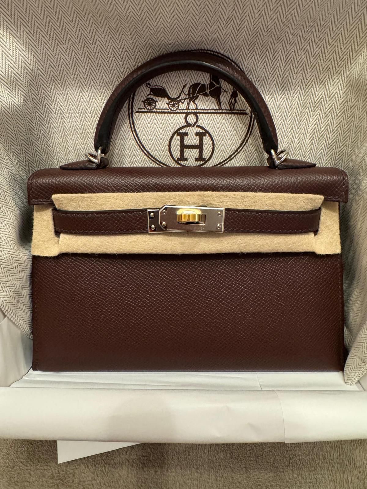 Hermes Kelly 20 rouge / sellier / pbhw
