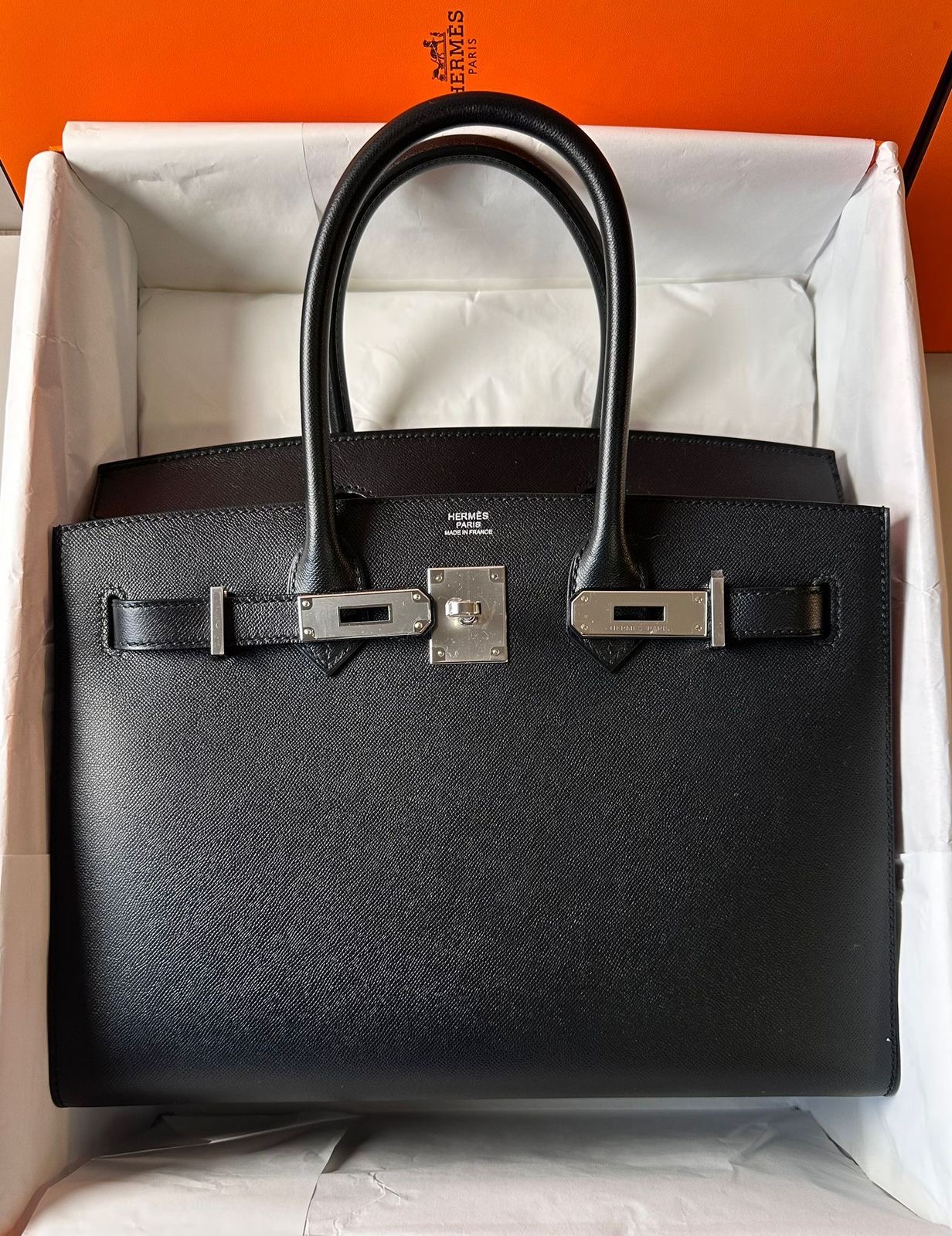 Hermes Birkin 30 Black / Madame sellier / Phw W