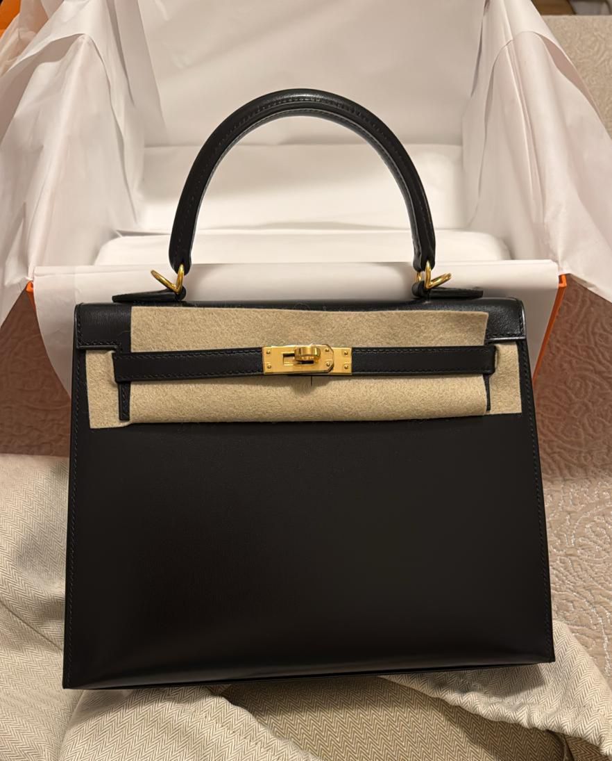 Hermes Kelly 25 black / swift / GHW W